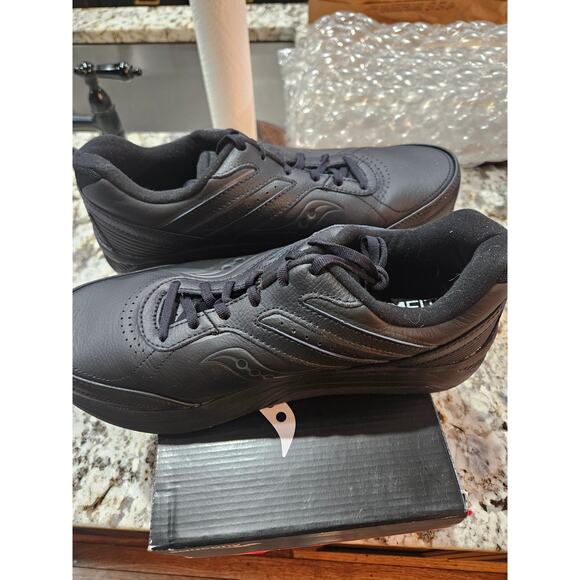 Saucony Echelon 3 Mens Walking Shoe Black/Black 10.5 Extra Wide - Picture 2 of 4